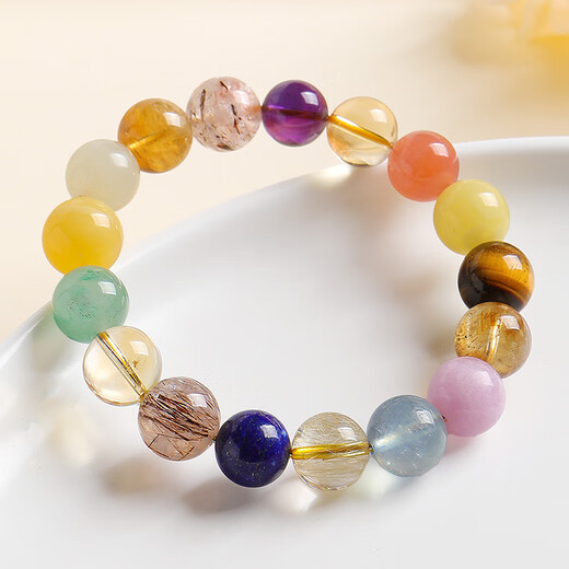 Moon Seal Baichuan Beeswax Bracelet Crystal Duobao Bracelet Women's Style Comes with Certificate Lucky Gift Box