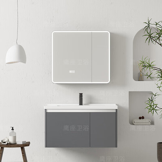 
Jiumu; JOMOO's best selling smart space aluminum bathroom cabinet bathroom ceramic integrated basin sink bathroom washbasin cabinet washbasin 1047 ceramic basin + arc mirror cabinet