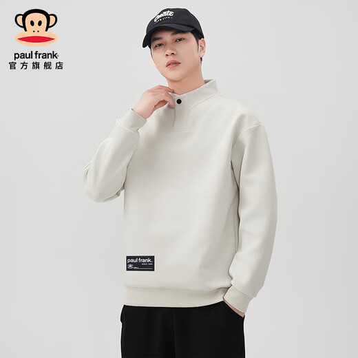 Big mouth monkey (paul frank) American Henry collar sweatshirt men's autumn new loose casual stand-up collar pullover men's long-sleeved jacket men's trendy apricot autumn new product 2XL recommended 150-165Jin Jin equals 0.5 kg