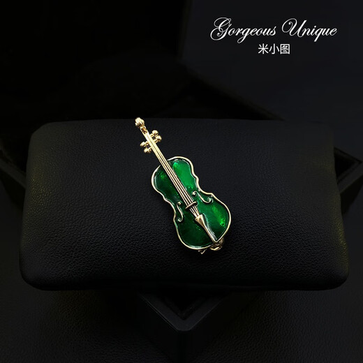 QUAMER Exquisite Violin Brooch High-end Fashion Corsage Pin Suit Accessories 2025 Main Image Color