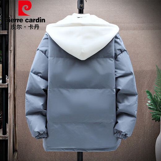皮尔卡丹（pierre cardin）羽绒服男冬季新款潮牌三防连帽男士休闲外套韩版防寒加厚保暖衣服 ND756米白色 M
