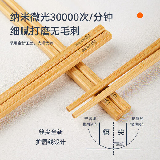 
Tang Zong chopsticks natural nanmu bamboo chopsticks 10 pairs - lucky cat auspicious and remarkable style high-end gift box for home hotel C1473