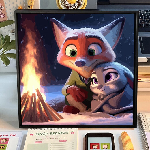 
Cute cartoon Crazy Zoo City Digital Oil Painting Diy Coloring Painting Hand-painted Unzipped Decoration Children's Oil Painting SJ13557 20*20cm Tightened Thickened Solid Wood Inner Frame