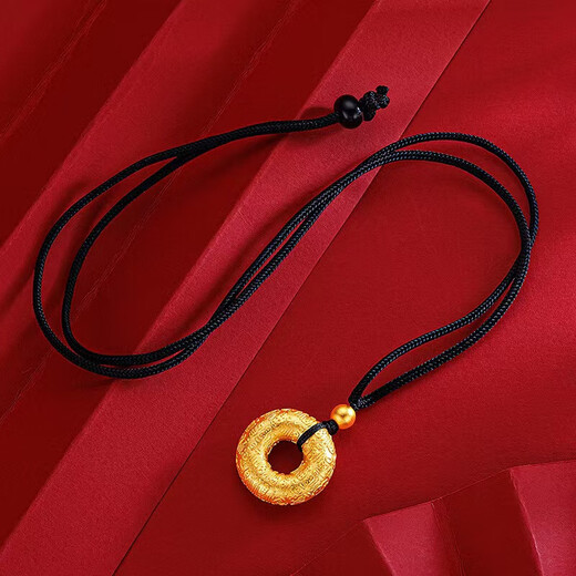 New Chinese style ancient gold Baifu safety buckle pendant Vietnamese sand gold men and women braided Baifu pendant Baifu safety buckle pendant