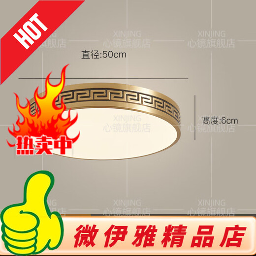 全铜户外吸顶灯别墅大门口灯中式阳台玄关过道防蚊虫进门入户灯 X3891-300/方形