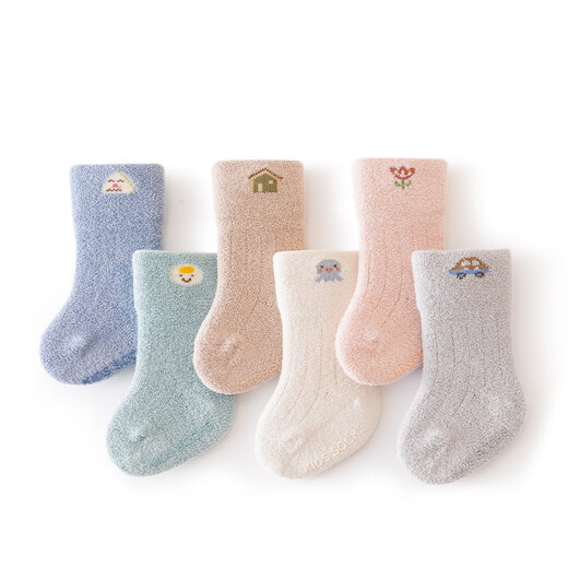 JOYNCLEON baby socks 0-3 months baby thickened autumn and winter children newborn anti-slip floor socks Jyf201010