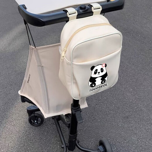 迪士尼婴儿车挂包收纳袋置物袋小虎子推车挂包妈咪包遛娃神器收纳包通用 米色 随机肩带无包(补发专用)