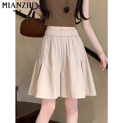 Cotton-Zhibian Seide arbeitende Gelegenheitsshorts für Frauen im Sommer 2025 Neue kleine hohe Taille schlanke losen Erntehosen 222 Khaki [hohe Qualität 18,5] L 100-120jin [Jin entspricht 0,5 kg]