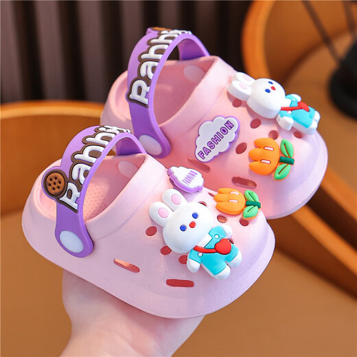 JCZS German Brand Croc Shoes Sandals Summer Indoor and Outdoor Cartoon Rabbit Infant Toddler Bath Baby Baotou Flower Rabbit-Pink 27 170mm Inner Length 17cm Suitable for Sizes 26-27