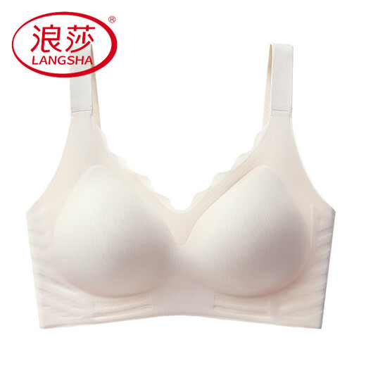 浪莎（LangSha）内衣女无痕聚拢软支撑承托稳固大包容防垂舒适可机洗透气胸罩 香槟白 M (34/75ABC)