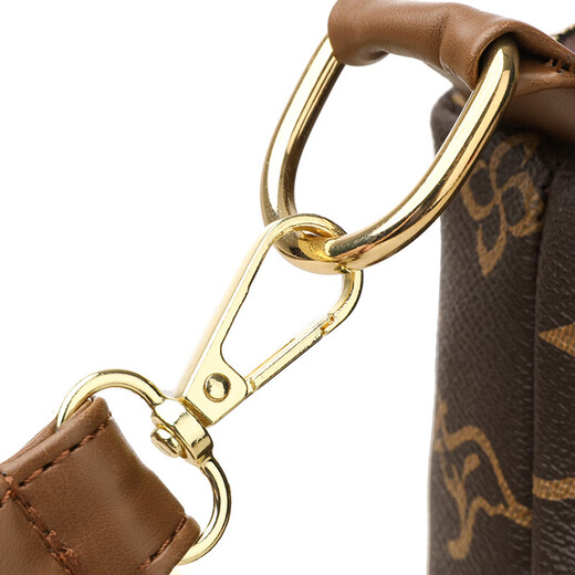 Soft leather women's bag 2025 hot style high-end fashion mom style middle-aged crossbody bag niche versatile commuting shoulder bag Khaki AY1811