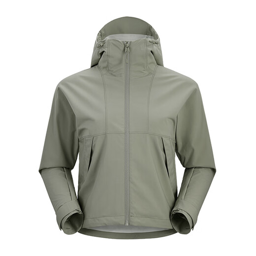 Kailas Solid Color Sports Outdoor Mountaineering winddichte spritzproofes Kapuze-Softschalenjacke Frauen im Stil Schwarz L.