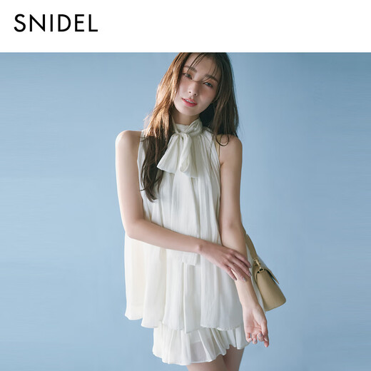 SNIDEL2025 early autumn new product sweet fairy sleeveless bow tie shirt skirt suit SWFO254012 flower pattern M (1)