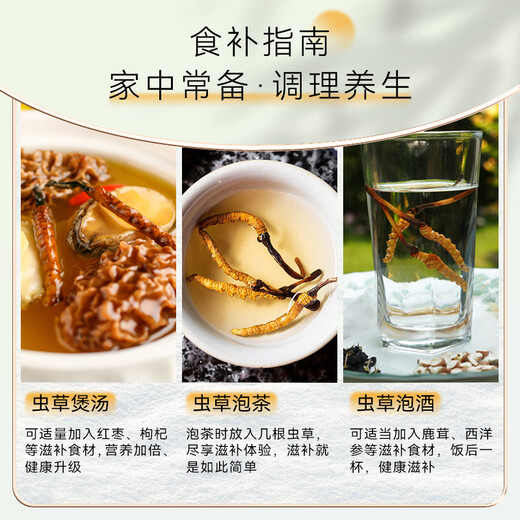 Dongguangguang Cordyceps 3-4 roots/g60 roots approximately 19g Cordyceps high-end gift box nutritional supplements for elders and parents