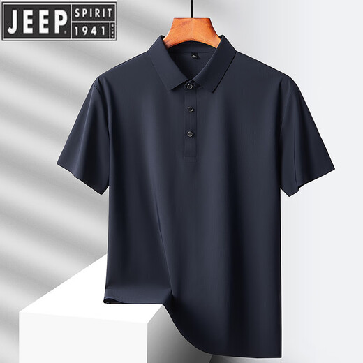 Jeep Spirit Jeep 2025 Ледяной шелк для рубашки поло для мужчин в летнем тон. Футболка с короткими рукавами в дышах.