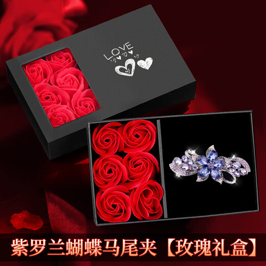 Sangma lily flower hairpin high-end hairpin horizontal clip spring clip hairpin hair accessories birthday gift Valentine's Day gift