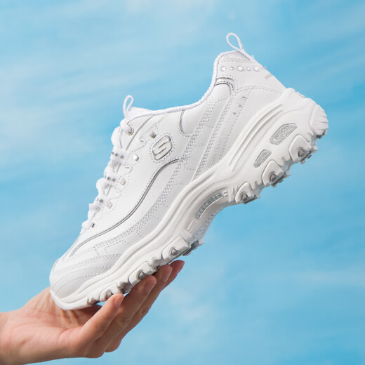 斯凯奇（Skechers）女鞋春季新款透气熊猫鞋官方正品休闲鞋老爹鞋小白鞋运动 11979-WSL 35