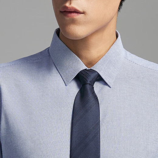 Youngor long-sleeved shirt men's 200 count wool-lined suede shirt moisture-absorbent quick-drying multi-functional shirt 2025 new blue strip VLRM119691HBY 41 (175/96Y)