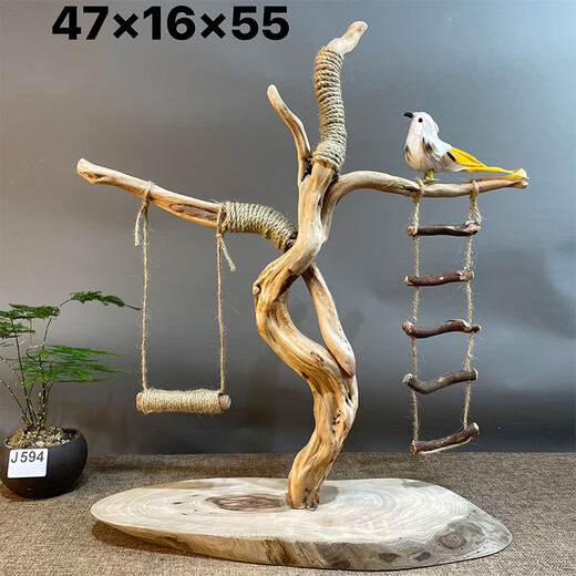 OIMG鹦鹉秋千站架鹦鹉站架桌面鸟架站架小鸟站架树枝鸟架玄凤鹦鹉架子 蓝色 笼上/桌站架b679