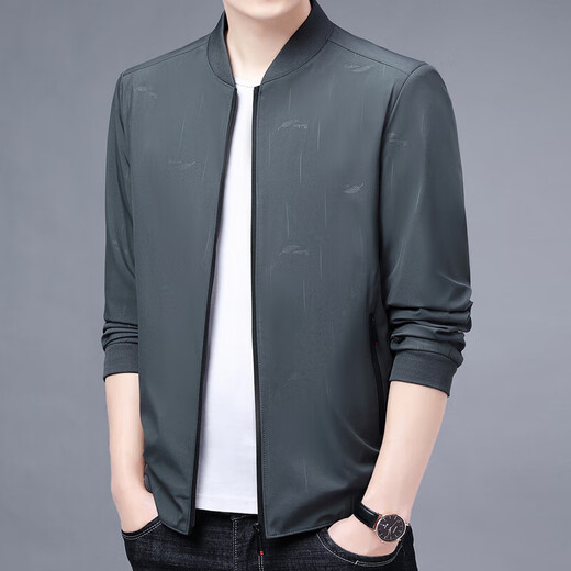 ZGA HaiLan Home same spring and autumn middle-aged men's jacket daddy's thin casual navy_ww_9905_[Send cotton socks] M 170-