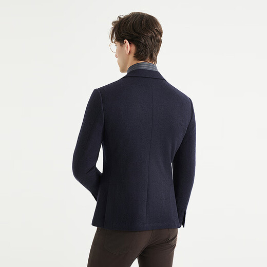 Lilang Sheep Wool 100% Wool Suit Jacket Men's Slim Slim Elastic Autumn 2025 New Suit Men's Singles Tibetan Blue (24QDX221SA) 170A