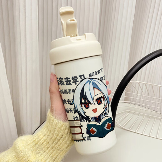 Sanrio Genshin Impact 2d Leoslina Verite Game Peripheral Double Drink Thermos Cup 316 Edelstahl große Kapazität T9194 Shenhe Double Drink Thermos Cup-None 530ml