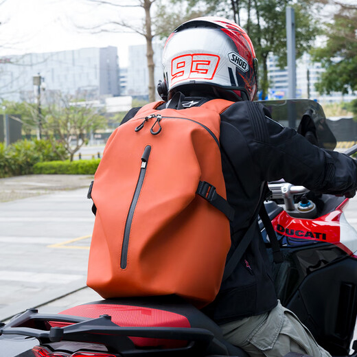 Albers motorcycle riding backpack helmet bag full-face helmet backpack water-repellent Xiaguang Orange-upgraded version enlarged