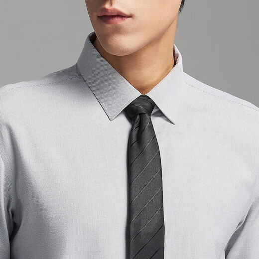 雅戈尔长袖衬衫男200支含羊毛装衬绒面衬衫吸湿速干多功能衬衫2025新品 灰色条子VLRM119691DBY 41 （175/96Y）