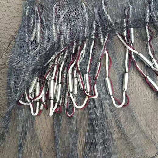 Zhizhou old-fashioned traditional hand-thrown fishing net, rotating net, hand-thrown net, old-fashioned fishing net, old-fashioned fishing net, tire line 2 meters high, 3 meters wide, 4Jin Jin is equal to 0.5kg, one-finger mesh, upgraded steel pendant