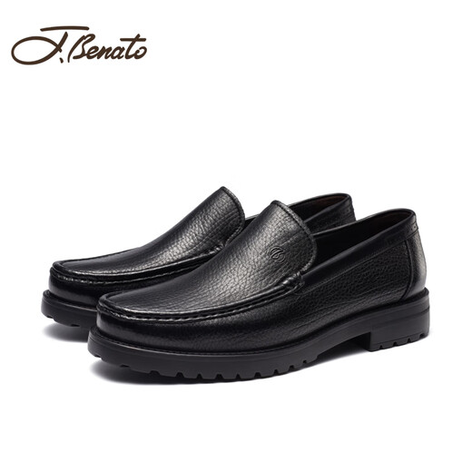 Bindu jbenato Bindu men's shoes autumn and winter men's business formal leather shoes men's genuine leather soft sheepskin plus velvet dad's shoes black four seasons - E2T12101T 44