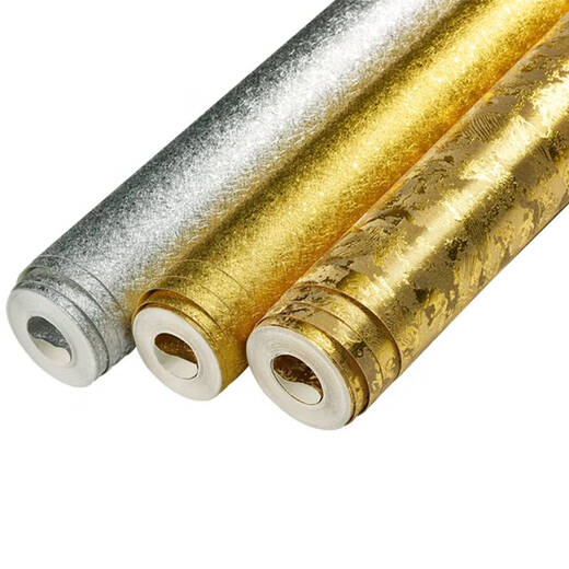 Pegado de papel tapiz de aluminio de oro yonghuan pintura decorativa decorativa dorada de oro amarillo techo cepillado papel pintado de techo de techo de pared tela de oro F17152 Versión espesa 0