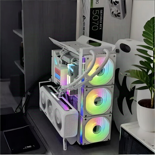 Shuomeiyou open chassis 240/360 water-cooled air-cooled ATX/matx rack graphics card vertically mounted computer host small chassis X6 white chassis (supports small and medium-sized motherboards)