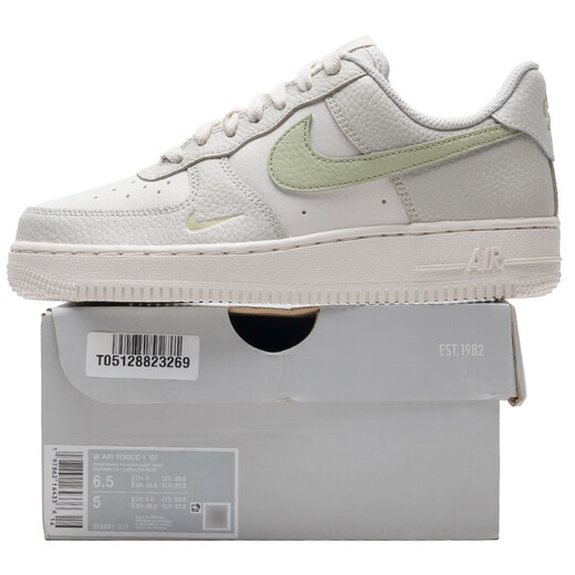 耐克（NIKE）休闲鞋女 25夏季新款AIR FORCE1潮流时尚小白鞋学生活动低帮板鞋 IB3881-001/白色/淡绿 37.5