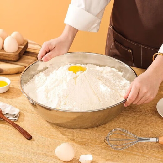 Stainless steel and basin kitchen baking household hot pot basin washing vegetables and egg soup pot basin waking basin cooking basin 32cm hot selling stainless steel and basin