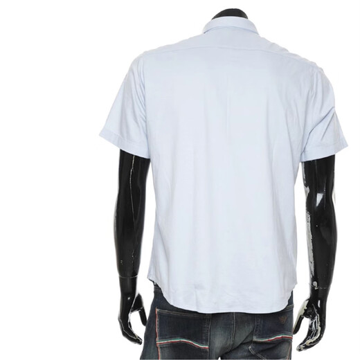 Hugo Boss 绿标 男士纯色简约时尚休闲短袖衬衫 50512005 10233753 白色 100 L