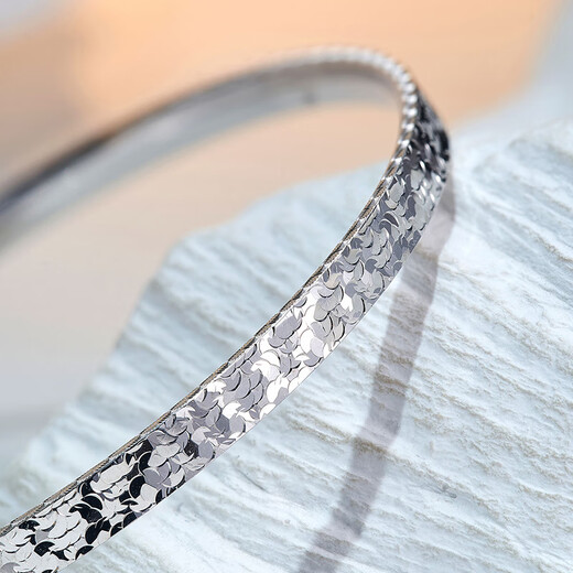 Meluxe Mina ready stock sparkling PT950 platinum bracelet for women crushed ice platinum bracelet birthday gift for wife 14.29g-54mm