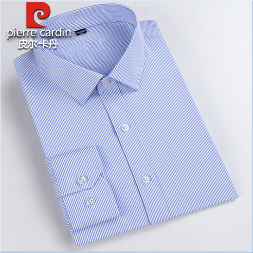 Pier Cardin Auténtico Xinjiang Camisa de hierro Pure Cotton Free Iron Free de manga larga para hombres 2025 Spring and Middle-Eding y mayores negocios anti-juerga de ropa formal de pulgada azul 8w6626 41 140 ~ 150