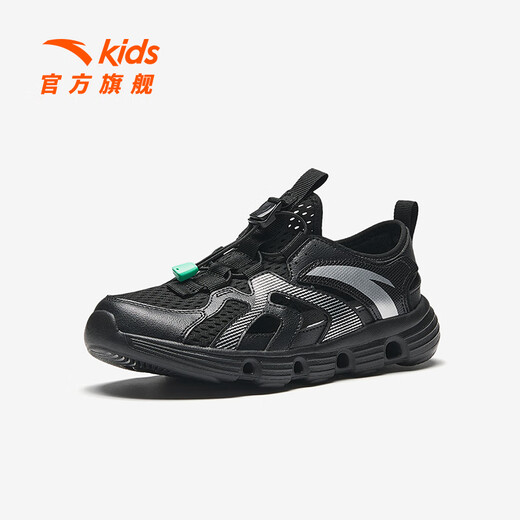 ANTA Children's Sandals Men's and Women's Big Children's Shoes 2025 Summer New Outdoor River Tracing Shoes Baotou Beach Shoes Men's Black-4 33