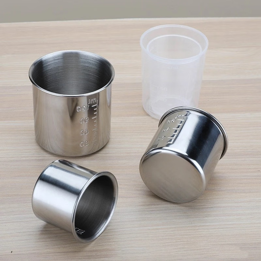 Qihuijie 304 stainless steel medicine cup rust-proof iodophor small medicine cup medicine liquid measuring cup with scale cup 304 stainless steel measuring cup 60ml