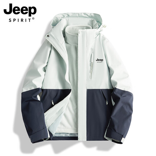 Jeep Spirit Jeep Jacke Frauen 2025 Neues kleines kleines Drei-in-eins-Windschutz und wasserdichte, super gut aussehende Bergsteigeranzug Frauen Style-Xuerou Zi [Drei-zu-Eins-Abbau] L.