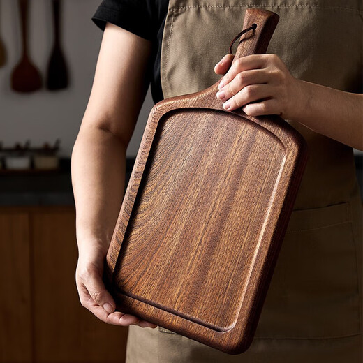 Wilkie Steak Special Plate Steak Plate Steak Knife and Fork Pizza Wooden Tray Wooden Chopping Board Western Food Fully Concave Ebony Steak Board