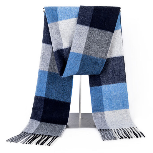 Écharpe en laine 100% pure 100% pure pour hommes et femmes écharpe de style britannique d'automne et d'hiver pour hommes et glands à deux côtés polyvalents. Couleur de café [emballage du sac cadeau] One Taille (30 cm * 180 cm)