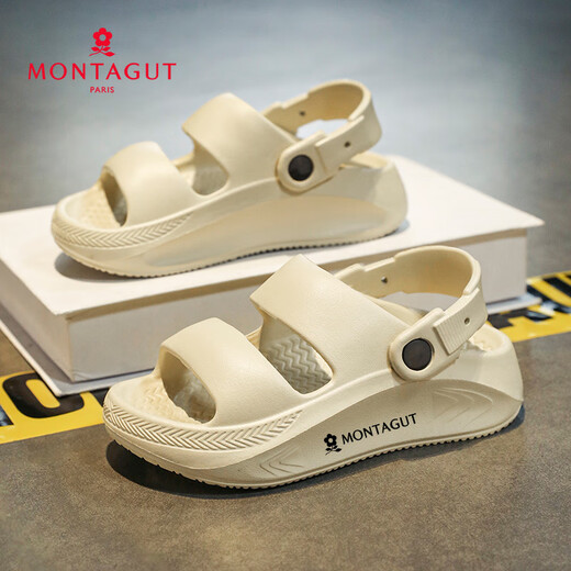 Montagut children's slippers, boys' shoes, summer sports non-slip sandals for children 6-12 years old, children's soft-soled beach shoes