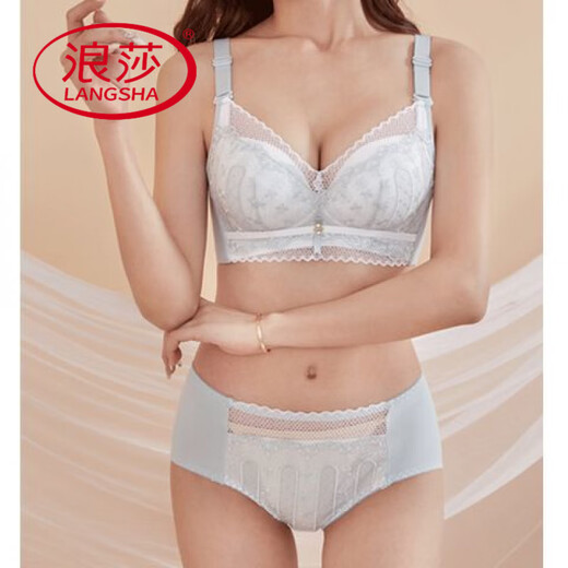 浪莎（LangSha）白色文胸套装时尚新款上薄下厚小胸聚拢轻薄显瘦无钢圈无磁内衣女 911红色套装 薄款0.5CM 四扣 75B 34