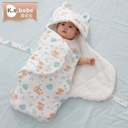 Newborn baby blanket, anti-jumping swaddle, all-in-one sleeping bag, baby quilt, baby swaddle, anti-kick quilt (one-piece baby blanket), Mengmenghu