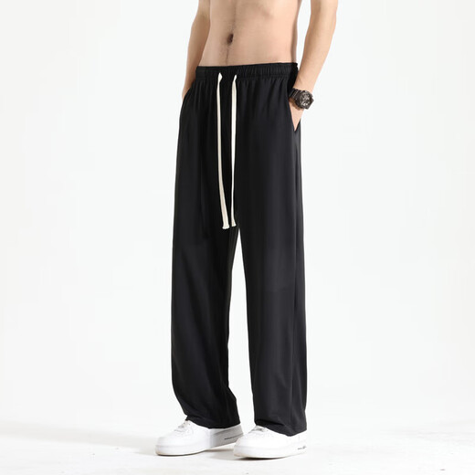 ICE Seidenhose Herren 2025 Sommer lose gerade schnelle trockene Hosen xftck693 Schwarz 4xl