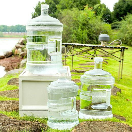 Tuojin Japan imported quality household water storage barrel pure water barrel mineral water 5 water dispenser small barrel water empty barrel portable 7.5 transparent_imported P_C_food grade) + spare cover