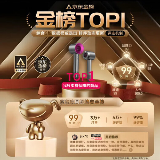 Selected Leifen National 3C certification丨4.5 billion negative ions for hair care High-speed bladeless hair dryer with high power and no damage to hair Home silent negative ions quick drying constant temperature Next day delivery Single air nozzle Ceramic gold 100 million level negative ions丨5 seconds constant temperature quick drying