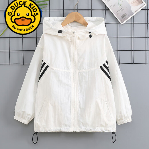 G.DUCKKIDS girls color-blocked sun protection clothing jacket 2025 summer new style medium and large children's foreign style light and breathable sun protection clothing air-conditioning shirt purple Children's Day gift 170