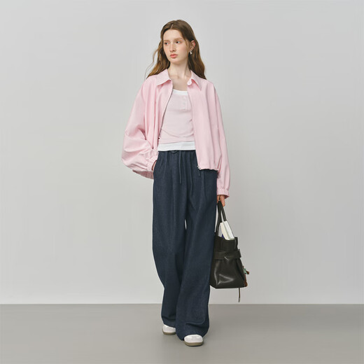 Fans Lane French Bath Style Kurzjacke für Frauen 2025 Herbst New Loot Lose Pink Arbeit Top Kirschblüte Pink XS